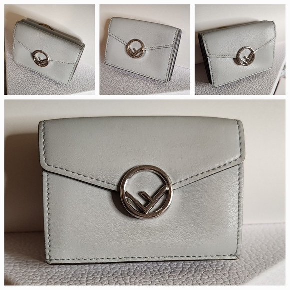 FENDI Micro Calf Leather F Logo Micro Trifold Wallet 8M0395-A0KK-189-8167 - Picture 4 of 16